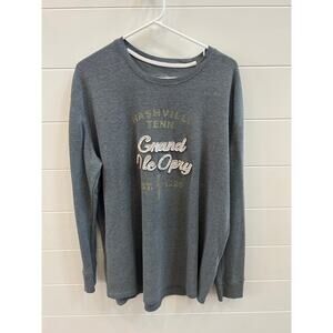 Grand Old Opry Long Sleeve Thermal Shirt Size XL Gray Embroider Distressed